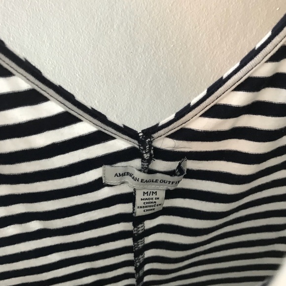 blue and white striped fit and flare dress - Picture 4 of 4